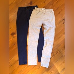 Hanna Andersson Navy Grey Leggings Girls Size 140 10